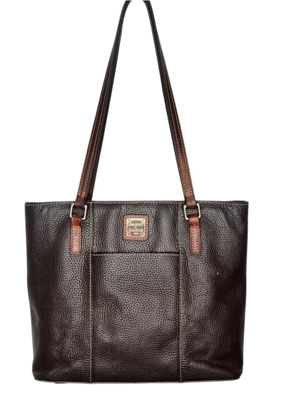 Dooney and Bourke Pebble Grain Small Lexington Shoulder Shopper Bag Dark Brown